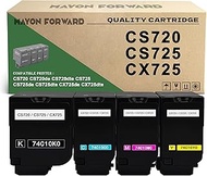 CS720 High Yield Toner Cartridges 74C10K0 74C10C0 74C10M0 74C10Y0 Replacement for CS720 CS720de CS72