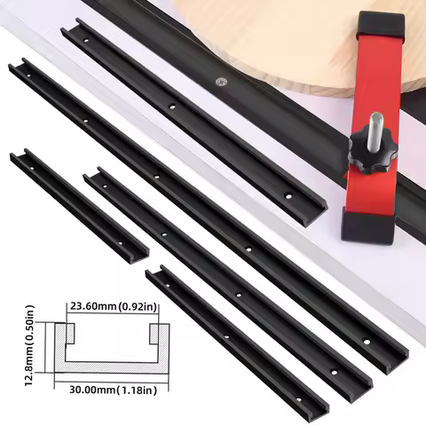 2pc 300-800mm T30 T-track Slot Miter Track Jig Woodworking DIY Tool Miter Gauge Guide Chute for Tabl