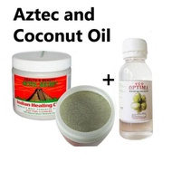 Aztec Secret Indian Healing Clay Mask 1 Lb (454gr) With 100ml Optima Virgin Coconut Oil