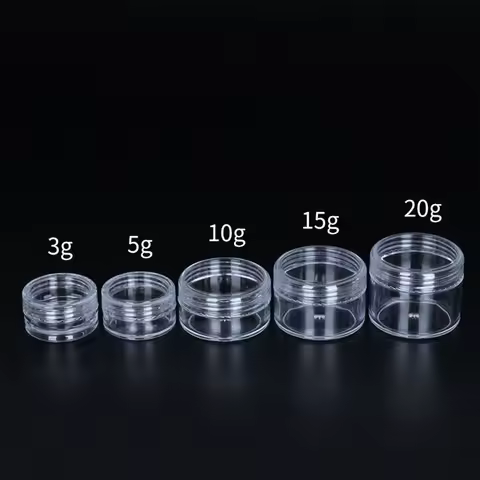 3g 5g 10g 15g 20g 30g Cosmetic Cream Jar Empty Clear Eyeshadow Nail Glitter Lip Balm Container Makeu