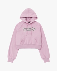 NERDY - Áo hoodie nữ phom croptop Cursive Logo PNES24HD06-43