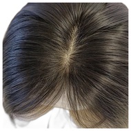 [qnu] Women's Topper Partial Wig (Handmade Human Hair), one size, 1pc / Korean Wig / Handmade Human 