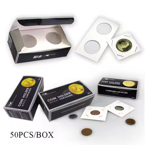 12 Specifications Square Cardboard Case Coin Album Collection Clip Flip Coin Holders Stamp Holder Co