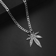 Unisex Hiphop Style Maple Leaf Necklace for Men Women, Maple Leaf Pendant Necklaces