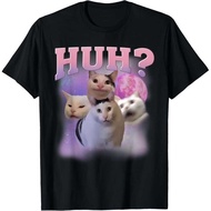 (zoo Shirt) Fashion Funny Meme Huh Cat Lover T-Shirt Humor Pure Cotton