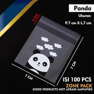 [100 PCS] Plastik Cookies Karakter Snack | Plastik Cookies Panda | Plastik Opp Kemasan Perekat| Cook