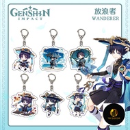 Skirmisher keychain GENSHIN Wanderer WANDERER transparent acrylic pendant school cartoon pendant