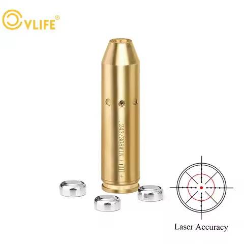 CVLIFE Red Bore Dot Laser Boresight Fit 243 308WIN 7MM 08REM CAL Cartridge Bore Sighter For Pistol R
