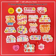 ☸ Funny Healing Slang. Candy Macaron Art Self-adhesive Sticker Patch ☸ 1Pc/5Pcs DIY Iron on Sew on C