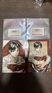 進擊的巨人  艾連 明信卡片2張 Ani-Art