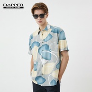 DAPPER เสื้อเชิ้ตแขนสั้น Stone Flow Print สีฟ้า