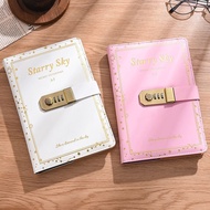 [Password Notepad] A5 Retro Diary Password Notebook with Lock Thickened College Student Notebook Pas