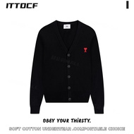 New France Ami Paris Ngoại Thương nhỏ tình yêu thêu áo khoác áo len vải Jacquard nam và nữ mùa thu v