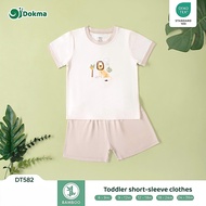 Dokma (8-14.2kg) Children's Short-Sleeved Shirt Set Bamboo Fiber Fabric-DT582 Baby Short Sleeve Clot