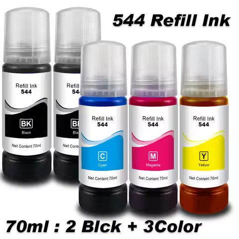 T544 544 Dye Ink 70ml Bottle Refill Kit Fit CISS For Epson EcoTank L3150 L3110 L3100 L3210 L3250 L11