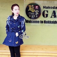 3d Butterfly Embroidery Jeans Coat