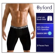 ByFord London 2Pcs Microfiber Spandex Quick Dry Long Leg Boxer Brief (BUB708LB)