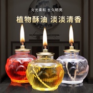 AT-🛫Shanyang Liquid Lotus Butter Lamp Plant Butter Candle Oil Lamp Environmentally Friendly Home Oil Lamp24/36/48Hour Bu