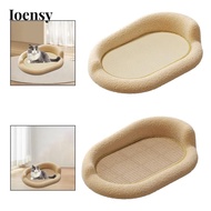 Ioensy Oval Cat Scratcher Lounge Cat Couch 61x40cm Versatile Comfortable for Grinding Claw Anti Slip