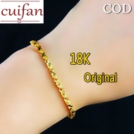 18k saudi Gold pawnable woman clover four-leaf clover heart-shaped bracelet pure gold bracelet
