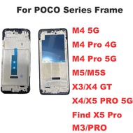 For Xiaomi Poco C40 C55 M3 M4 M5 M5S Find X5 X3 X4 PRO GT 4G 5G Middle Frame Front Lcd Frame Housing Bezel Plate Faceplate