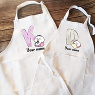 Personalized Kids Apron Cooking Kitchen Apron Quby Initial With Name Apron For Children Girls Boys C