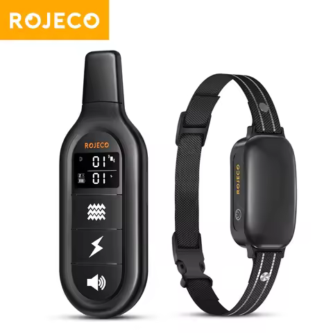 ROJECO Electric Dog Training Collar Digital Rechargeable Remote Control IPX7 Waterproof Vibrator Pet