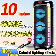 【10 inches】Bluetooth speaker-68000mAh long battery life with microphone karaoke colorful lighting ef