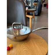 Exported to Europe America!18/10 Stainless Steel Wok Uncoated Pan Household Wok Small Wok for Induct