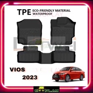 DSTWEI TPE Car Mat Car Carpet Karpet Kerete TPE compatible for TOYOTA VIOS 2023-2025 Carmat Car Floo