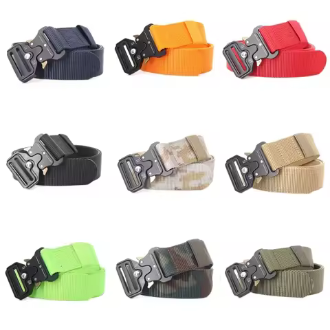 3.8X125cm - Belt Quick Release Outdoor Metal Belt Soft Real Nylon Sports Accessories Men And Women B