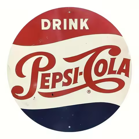 Vintage Ambiance Pepsi Sign by HOMEBARPRO | 7.87x7.87" Aluminum, UV HD Printed