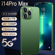 【original ready】Original phone I14 pro max i14proMax 6.8 Inch hp 16G RAM 1TGB ROM cheap cellphone washing warehouse Android Face Recognition Unlocked Mobile Phones cheap cellphones