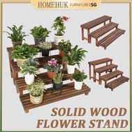 Flower Stand Solid Wood Plant Rack Outdoor Step Flower Rack Balcony Plant Stand Multi-Layer Plant Flower Display Stand