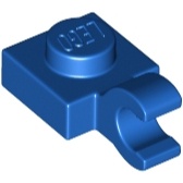 Lego part 61252 Plate Modified 1 x 1 with Open O Clip (Horizontal Grip) blue
