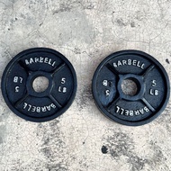 Weight plate dumbbell iron plate dumbbell olympic 5 kg diameter 5 cm iron load