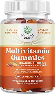 Multivitamin Gummies for Women and Men - Chewable Gummy Zinc Supplement Multi-Vitamin D3 Mineral Com