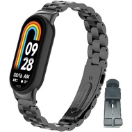 Compatible for Xiaomi Mi Band 8/Mi Band 9 Band,Mi Band 8 Stainless Steel Metal Replacement Strap Bra