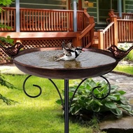 กันน้ําแบบพกพา Metal Bird Bath Birdfeeder Bird Feeder 5 Prong Stake ฐานทนทานสําหรับระเบียงสนามหญ้า B