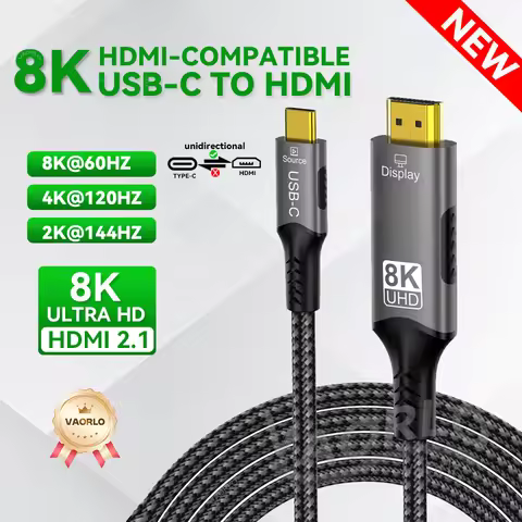 8K USB C to HDMI Compatible Cable 8K 4K Type C to HDMI 2.1 Thunderbolt 3 4 to 8K60Hz 4K60Hz for ipho