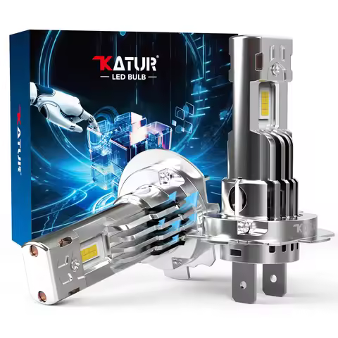 Katur 2pcs H7 Car Led Headlight with Fan Super Bright 6500K CSP Chips Plug and Play For Audi A4 B6 A