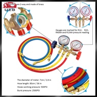 [UEB AUTO]AC การวินิจฉัย Manifold Gauge ชุด 3 วิธีการทำความเย็น Manifold Gauge ท่อและตะขอสำหรับ R404