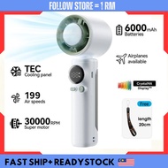 6000mAh RECHARABLE MINI FAN, Portable Kipas Mini Turbo Fan High Speed Mini Fan USB Cooler 100 Gear A