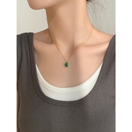 High Quality Natural Turquoise Necklace for Women Pendant Necklace jewellery 项链女綠松石吊墜項鏈 女 韓版 不掉色