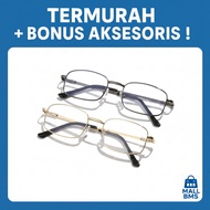 (MB) Men's and Women's Stainless Steel Reading Glasses 888 Plus Lens Anti-Radiation +1.00 to/d + 4.0