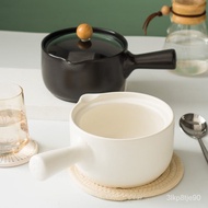 🚓Milk Pot Japanese-Style Ceramic Milk Pot with Handle Soup Pot Small Casserole Open Fire Hot Porridge Instant Noodle Pot