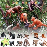 OPTIMISTI 6PCS Lifelike Monkey Model Science  Realistic Zoo Scenes Simulation Gibbon Cubs