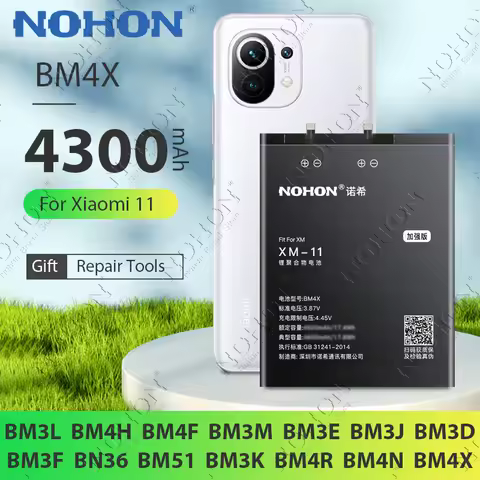 NOHON 4600mAh BM4X High Capacity Battery for Xiaomi Mi 11 9 8 Lite 6X 5X Redmi K30 Pro BM3L BM4Q BM4