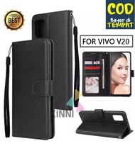 Leather Flip Cover Untuk Vivo V20 / V21 / V21 5G Wallet Case Kulit - Casing Dompet Case Wallet Leath