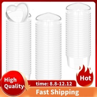 100 Pcs 2.4 Oz Valentine'S Day Heart Shaped Containers Plastic Box with Lids Reusable Small Portion 